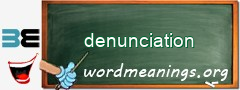 WordMeaning blackboard for denunciation